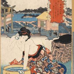 《小町洗净》歌川国贞(Utagawa Kunisada)高清作品欣赏
