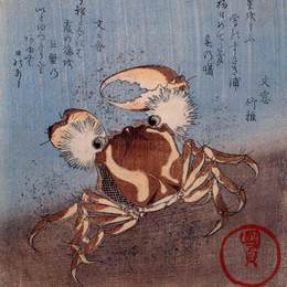 《海岸上的螃蟹》歌川国贞(Utagawa Kunisada)高清作品欣赏