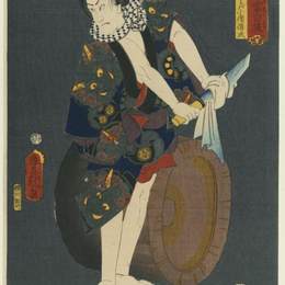 歌川国贞(Utagawa Kunisada)高清作品:The Actor Kawarazaki Gonjuro I as Osarabakuzo Denji