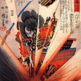 《morozumi Masakiyo的自杀》歌川国芳(Utagawa Kuniyoshi)高清作品欣赏