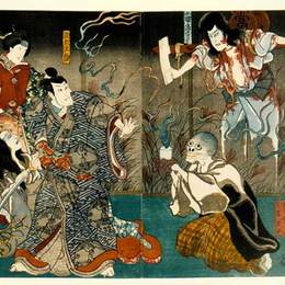 《多哥和他的妻子幽灵》歌川国芳(Utagawa Kuniyoshi)高清作品欣赏