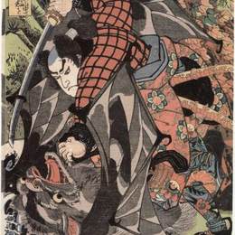 《宫本武藏，江户时期》歌川国芳(Utagawa Kuniyoshi)高清作品欣赏