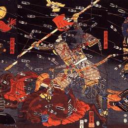 歌川国芳(Utagawa Kuniyoshi)高清作品:The last stand of the Kusunoki at Shijonawate