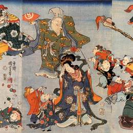 《七大福气之神》歌川国芳(Utagawa Kuniyoshi)高清作品欣赏