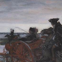 《凯瑟琳二世开始与猎鹰一起打猎》瓦伦丁·谢罗夫(Valentin Serov)高清作品欣赏