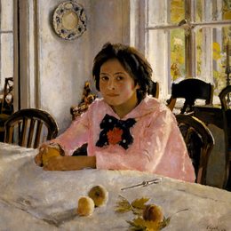 《少女与桃》瓦伦丁·谢罗夫(Valentin Serov)高清作品欣赏