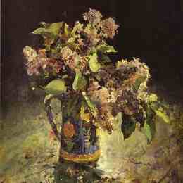 《花瓶里的紫丁香》瓦伦丁·谢罗夫(Valentin Serov)高清作品欣赏