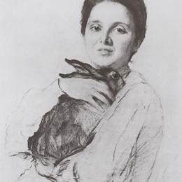 《奥宾斯卡亚与兔子的肖像》瓦伦丁·谢罗夫(Valentin Serov)高清作品欣赏