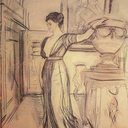 瓦伦丁·谢罗夫(Valentin Serov)高清作品:Portrait of Princess Polina Shcherbatova