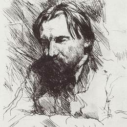 瓦伦丁·谢罗夫(Valentin Serov)高清作品:Portrait of the artist-engraver V.V. Mate