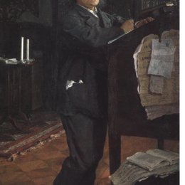 《作曲家亚历山大·塞罗夫的肖像》瓦伦丁·谢罗夫(Valentin Serov)高清作品欣赏