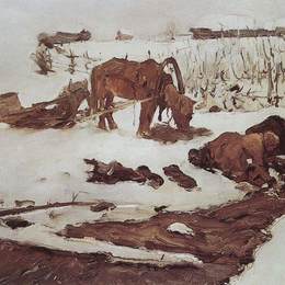 《漂洗的线。在河》瓦伦丁·谢罗夫(Valentin Serov)高清作品欣赏