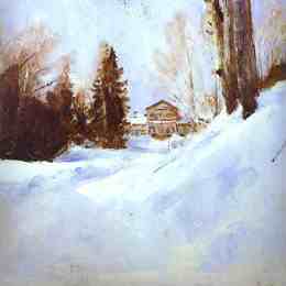 《阿布拉姆采沃的冬天》瓦伦丁·谢罗夫(Valentin Serov)高清作品欣赏
