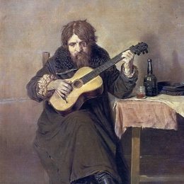 《孤独吉他手》瓦西里佩洛夫(Vasily Perov)高清作品欣赏