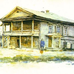 瓦西里·伊万诺维奇·苏里科夫(Vasily Surikov)高清作品:House of Surikov family in Krasnoyarsk