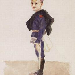 瓦西里·伊万诺维奇·苏里科夫(Vasily Surikov)高清作品:Portrait of M. P. Konchalovsky in childhood