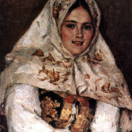 瓦西里·伊万诺维奇·苏里科夫(Vasily Surikov)高清作品:Siberian Beauty. Portrait of E. A. Rachkovsky.