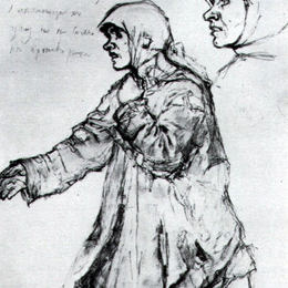 瓦西里·伊万诺维奇·苏里科夫(Vasily Surikov)高清作品:Study to &amp;ampquotBoyarynya Morozova&amp;ampquot