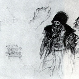 瓦西里·伊万诺维奇·苏里科夫(Vasily Surikov)高清作品:Study to &amp;ampquotBoyarynya Morozova&amp;ampquot