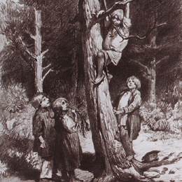 《孩子们在毁坏巢穴》维克托·米哈伊洛维奇·瓦斯涅佐夫(Viktor Vasnetsov)高清作品欣赏