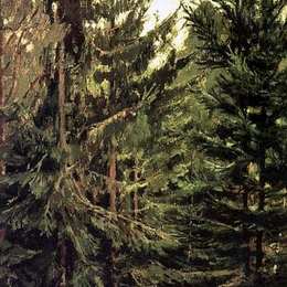 《云杉林边缘》维克托·米哈伊洛维奇·瓦斯涅佐夫(Viktor Vasnetsov)高清作品欣赏