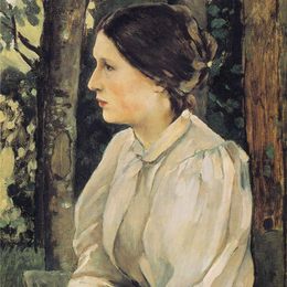 维克托·米哈伊洛维奇·瓦斯涅佐夫(Viktor Vasnetsov)高清作品:Portrait of Tatyana Vasnetsova, the Artist`s Daughter