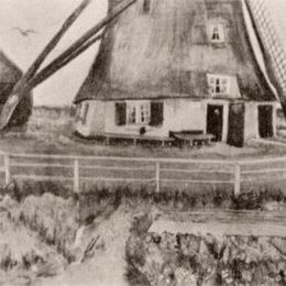 《Windmill De Laakmolen的下半部分》文森特·梵高(Vincent van Gogh)高清作品欣赏