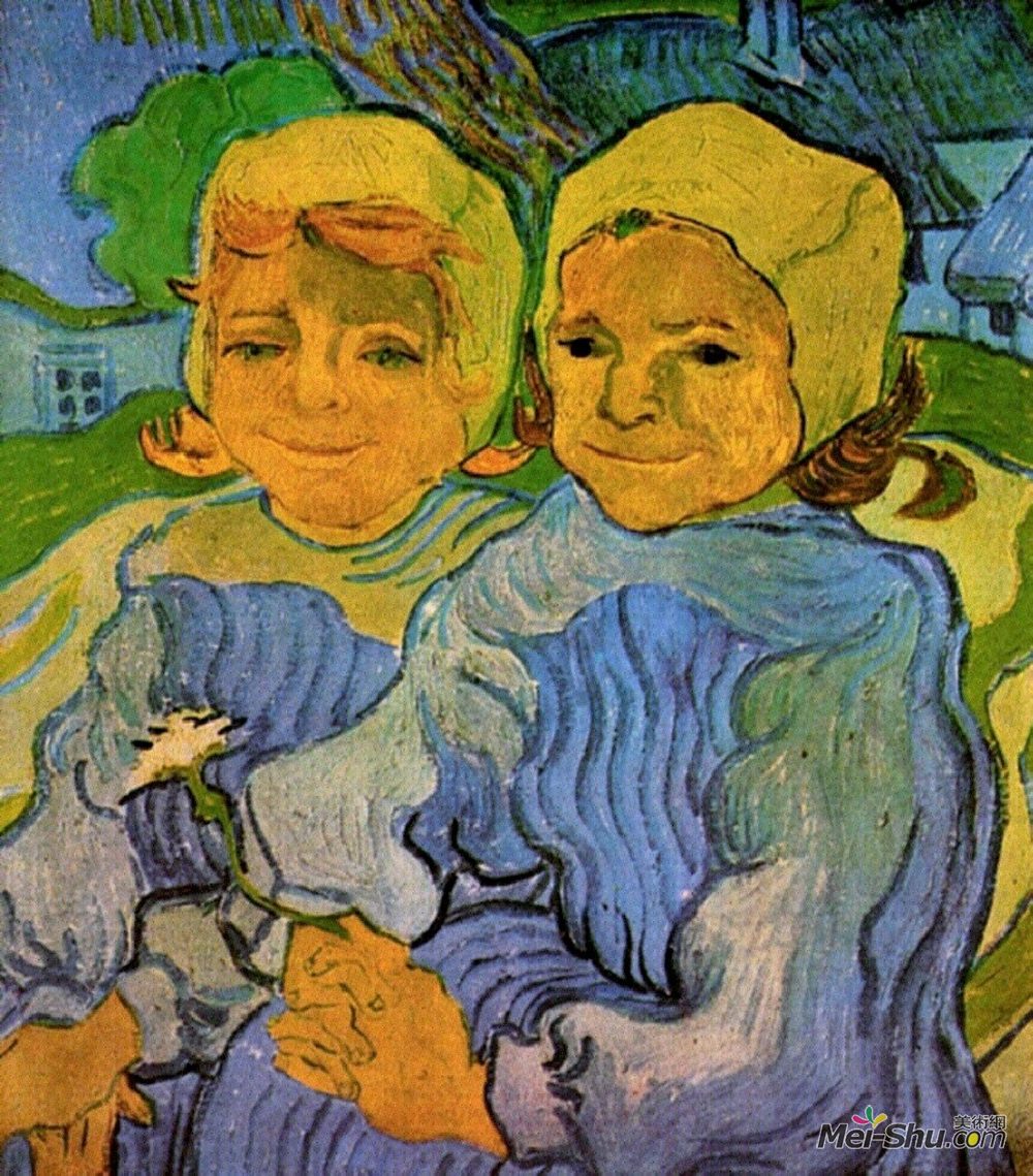 两个小女孩文森特梵高vincentvangogh高清作品欣赏