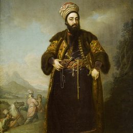 弗拉基米尔博罗维科夫斯基(Vladimir Borovikovsky)高清作品:Portrait of Murtaza Kuli Khan, brother of Aga Mahommed, the