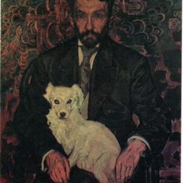 《一个带狗的人的肖像》维塞沃罗德马克西莫维奇(Vsevolod Maksymovych)高清作品欣赏
