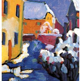 瓦西里·康定斯基(Wassily Kandinsky)高清作品:Cemetery and vicarage in Kochel