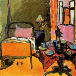 瓦西里·康定斯基(Wassily Kandinsky)高清作品:Bedroom in Aintmillerstrasse