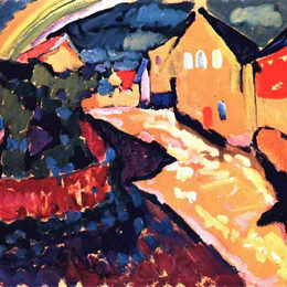 《带彩虹的穆诺》瓦西里·康定斯基(Wassily Kandinsky)高清作品欣赏