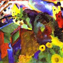 《默诺花园》瓦西里·康定斯基(Wassily Kandinsky)高清作品欣赏