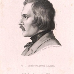 《肖像路德维希迈克尔施万特勒》威廉·冯·考尔巴赫(Wilhelm von Kaulbach)高清作品欣赏