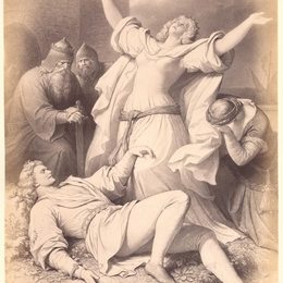 《伊索尔德特里斯坦的尸体》威廉·冯·考尔巴赫(Wilhelm von Kaulbach)高清作品欣赏