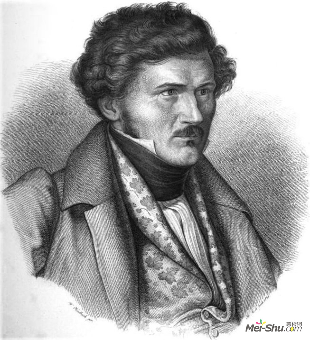 《瑞士雕刻家塞缪尔·阿姆斯勒画像》威廉·冯·考尔巴赫(wilhelm von