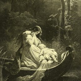 《她跪倒在膝上。》威廉·冯·考尔巴赫(Wilhelm von Kaulbach)高清作品欣赏