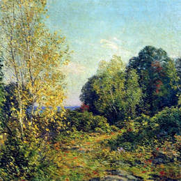 《接近秋天》乌伊拉德·梅特卡夫(Willard Metcalf)高清作品欣赏