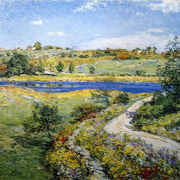 《秋天路边》乌伊拉德·梅特卡夫(Willard Metcalf)高清作品欣赏