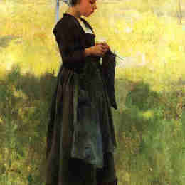 《布雷顿女孩》乌伊拉德·梅特卡夫(Willard Metcalf)高清作品欣赏