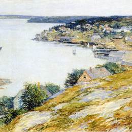 《东布斯贝港》乌伊拉德·梅特卡夫(Willard Metcalf)高清作品欣赏