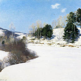 《冬天的寂静》乌伊拉德·梅特卡夫(Willard Metcalf)高清作品欣赏