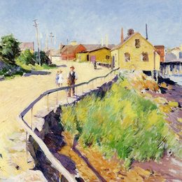 《格洛斯特内港》乌伊拉德·梅特卡夫(Willard Metcalf)高清作品欣赏