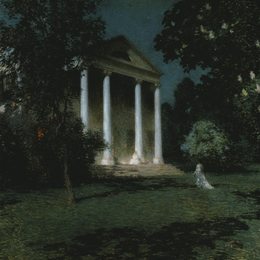《五月之夜》乌伊拉德·梅特卡夫(Willard Metcalf)高清作品欣赏