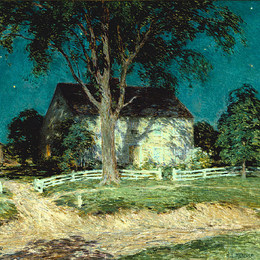 《康涅狄格老宅地》乌伊拉德·梅特卡夫(Willard Metcalf)高清作品欣赏