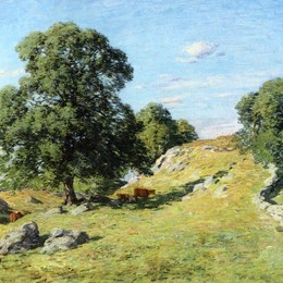 《旧莱姆牧场》乌伊拉德·梅特卡夫(Willard Metcalf)高清作品欣赏