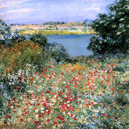 《罂粟园》乌伊拉德·梅特卡夫(Willard Metcalf)高清作品欣赏