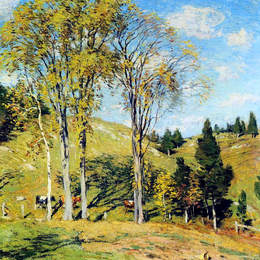 《九月》乌伊拉德·梅特卡夫(Willard Metcalf)高清作品欣赏
