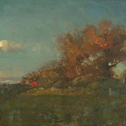 《秋之火》乌伊拉德·梅特卡夫(Willard Metcalf)高清作品欣赏